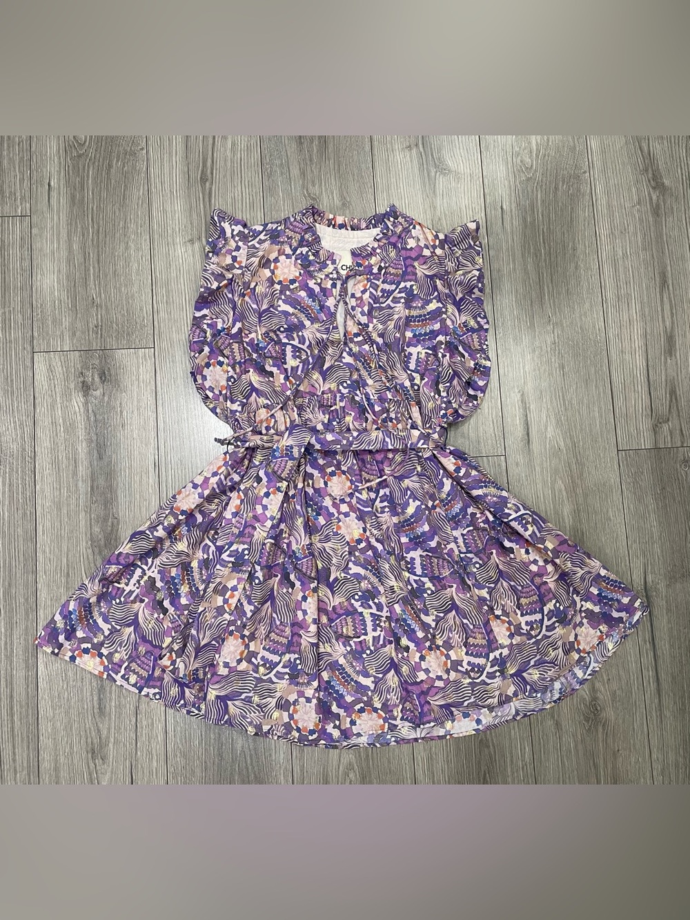 Chufy Miya Mini Dress in lilac-toned Patterned Print Size Small